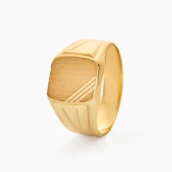 Chevalière Goliath Carree Diamantee Or Jaune