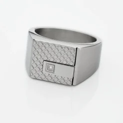 PHEBUS HIM Idées Cadeaux Homme|Bagues > Chevalière Acier Blanc Diamant
