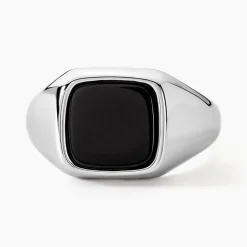 Chevalière Renelia Argent Blanc Blanc Onyx