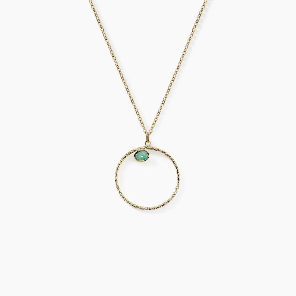 Collier Acier Doré Amazonite