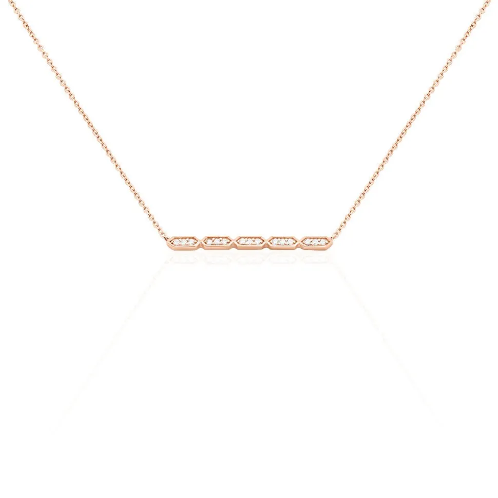 Collier Adali Argent Rose Oxyde De Zirconium