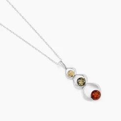 Collier Agneta Argent Blanc Ambre