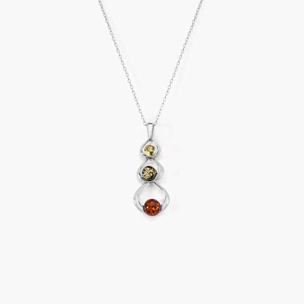 Collier Agneta Argent Blanc Ambre