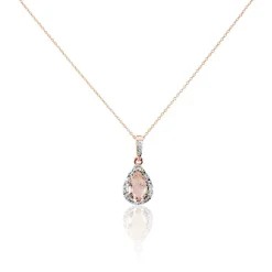 Marc Orian Colliers|Colliers Avec Pierres > Collier Alice Or Rose Morganite Et Oxyde De Zirconium