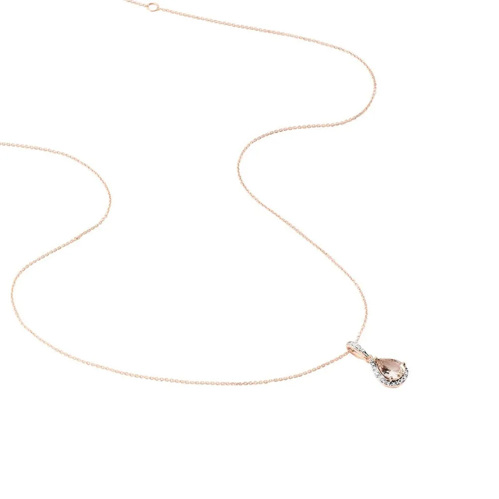 Marc Orian Colliers|Colliers Avec Pierres > Collier Alice Or Rose Morganite Et Oxyde De Zirconium