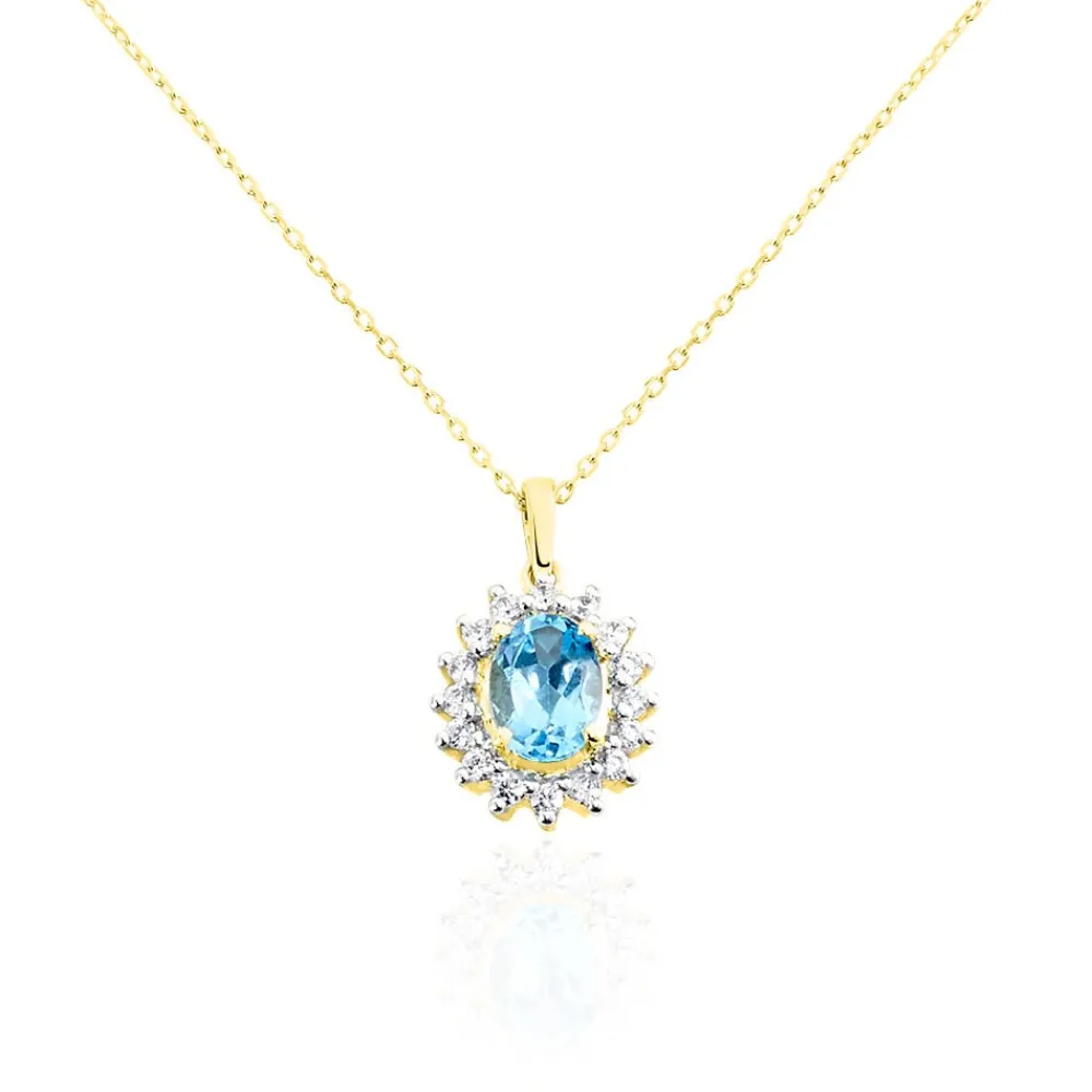 Marc Orian Colliers|Colliers Avec Pierres > Collier Allande Or Jaune Topaze Et Oxyde De Zirconium