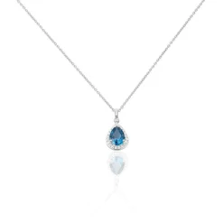 Marc Orian Colliers|Colliers Avec Pierres > Collier Anatolie Or Blanc Topaze Et Oxyde De Zirconium