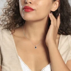 Marc Orian Colliers|Colliers Avec Pierres > Collier Anatolie Or Blanc Topaze Et Oxyde De Zirconium