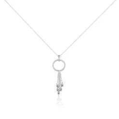 Collier Andde Argent Blanc Oxyde De Zirconium