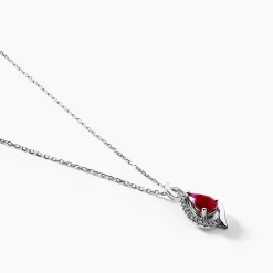 Marc Orian Colliers|Colliers Avec Pierres > Collier Angelika Or Blanc Rubis Et Diamant