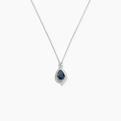 Collier Angelika Or Blanc Saphir Et Diamant