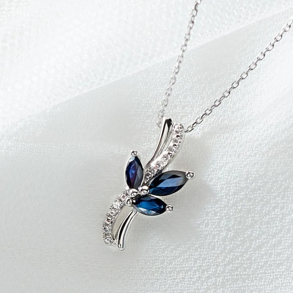 Marc Orian Cadeaux Mariage|Colliers > Collier Angie Or Blanc Saphir Diamant