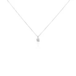 Collier Aphrodite Or Blanc Diamant Synthetique