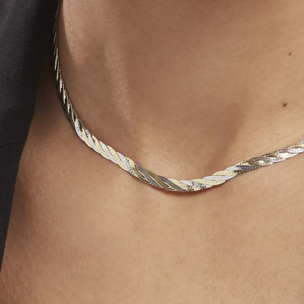 Marc Orian Colliers|Colliers Argent > Collier Argent Bicolore Akio