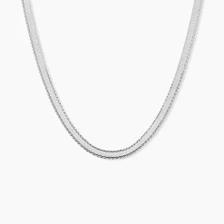 Collier Argent Blanc Alyona