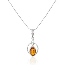 Collier Argent Blanc Anne-therese Ambre