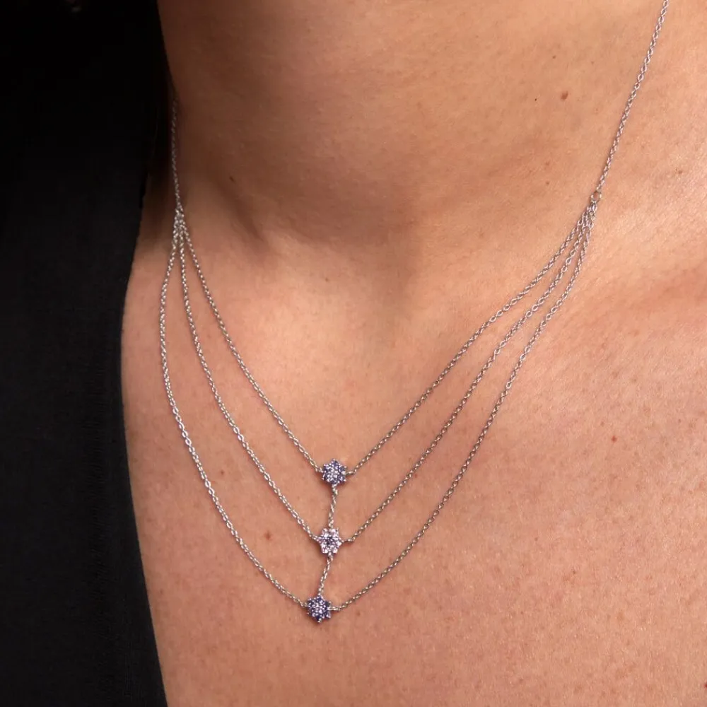 Marc Orian Colliers|Colliers Avec Pierres > Collier Argent Blanc Blossom Oxyde De Zirconium