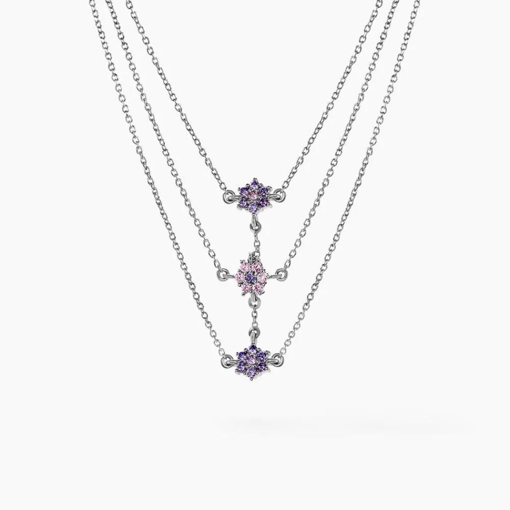 Marc Orian Colliers|Colliers Avec Pierres > Collier Argent Blanc Blossom Oxyde De Zirconium