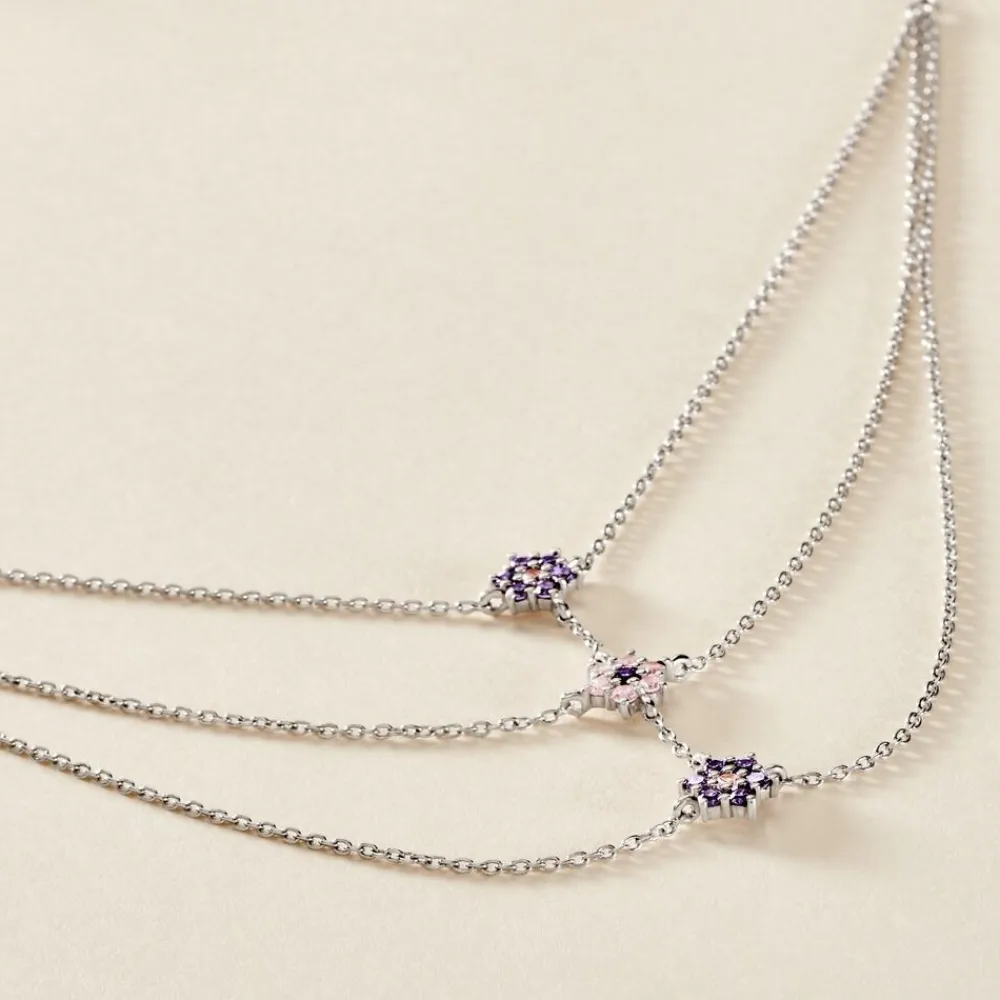 Marc Orian Colliers|Colliers Avec Pierres > Collier Argent Blanc Blossom Oxyde De Zirconium