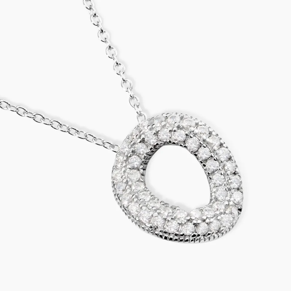 Collier Argent Blanc Irenaeus Oxydes De Zirconium