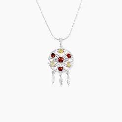 Collier Argent Blanc Lorena Ambre