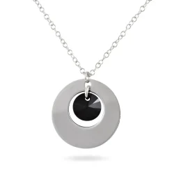 Collier Argent Blanc Pierre De Synthese