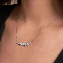 Marc Orian Colliers|Colliers Avec Pierres > Collier Argent Blanc Precieux Flocon Oxyde De Zirconium