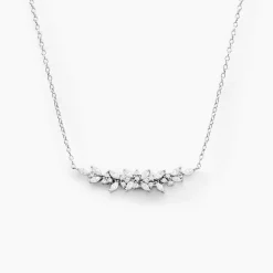 Marc Orian Colliers|Colliers Avec Pierres > Collier Argent Blanc Precieux Flocon Oxyde De Zirconium