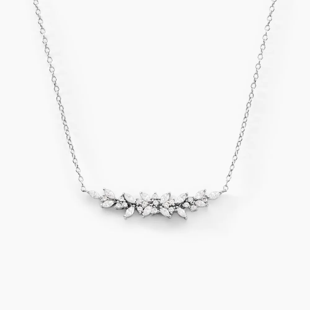 Marc Orian Colliers|Colliers Avec Pierres > Collier Argent Blanc Precieux Flocon Oxyde De Zirconium