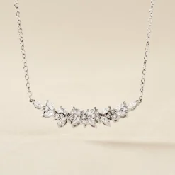 Marc Orian Colliers|Colliers Avec Pierres > Collier Argent Blanc Precieux Flocon Oxyde De Zirconium