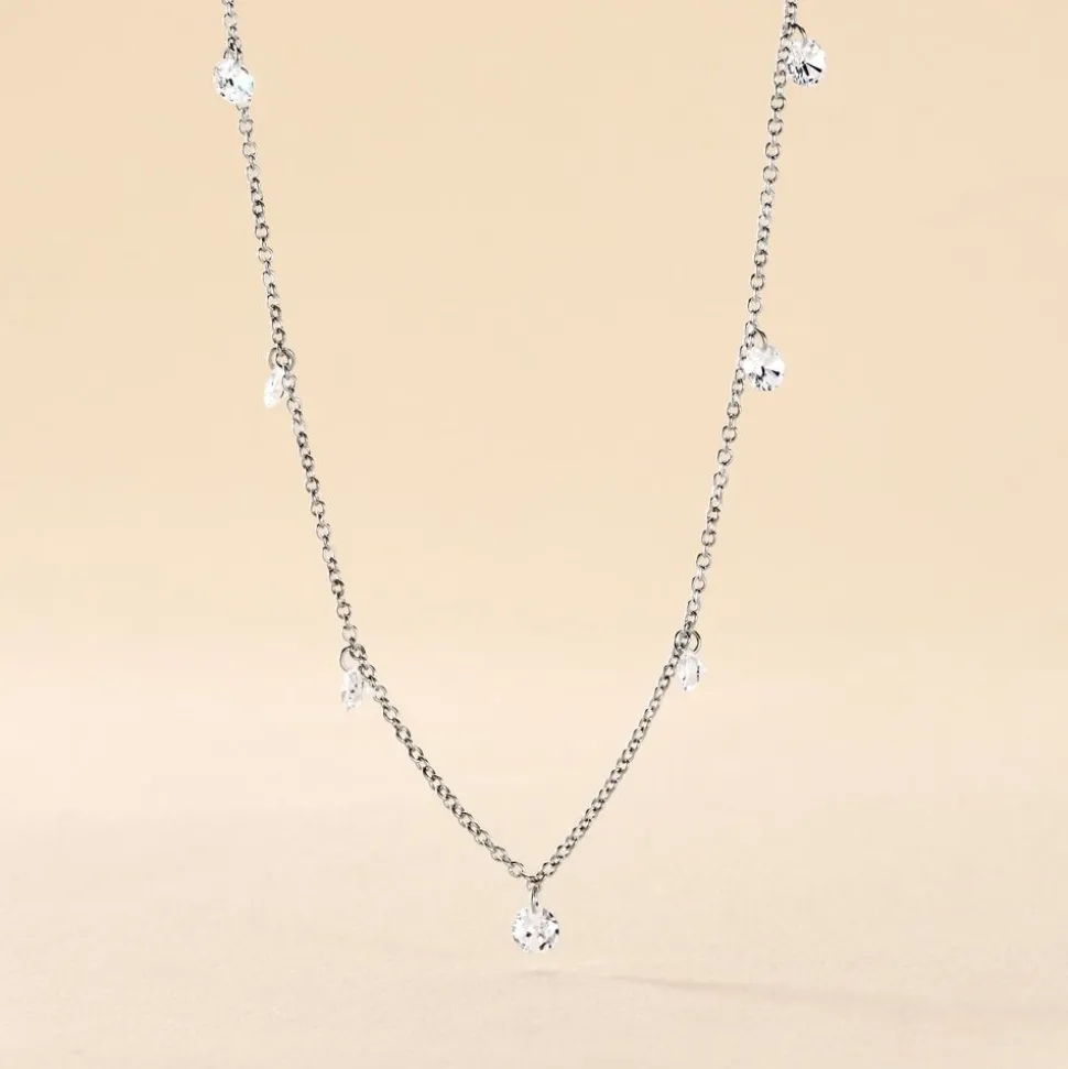 Collier Argent Collie Argent Blanc Oxyde