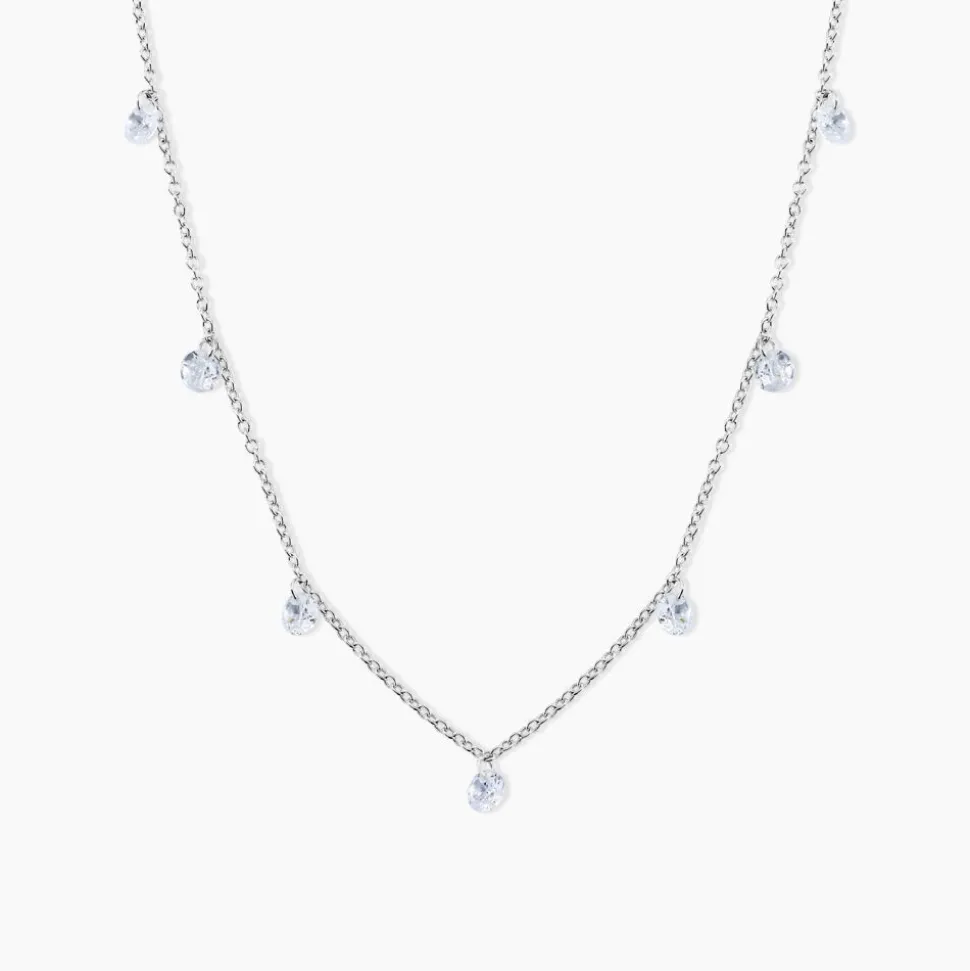 Collier Argent Collie Argent Blanc Oxyde