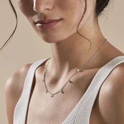 Collier Argent Collie Argent Blanc Oxyde