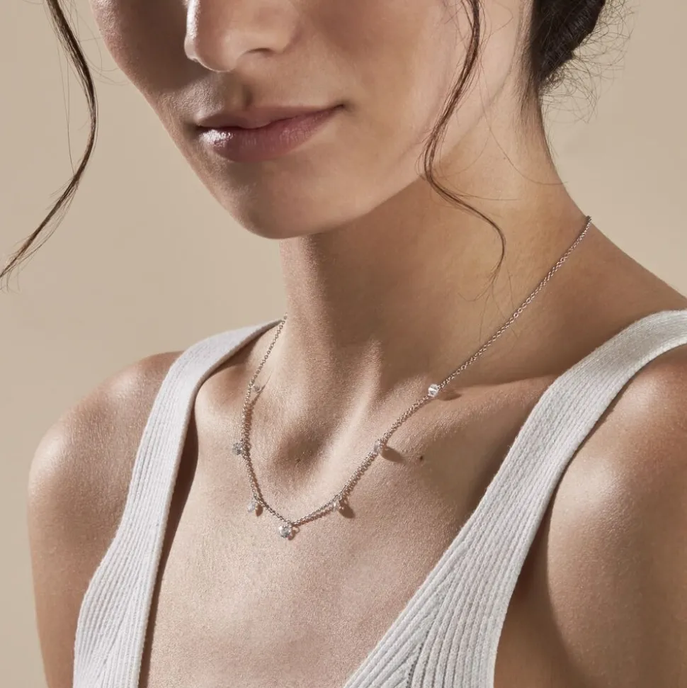 Collier Argent Collie Argent Blanc Oxyde