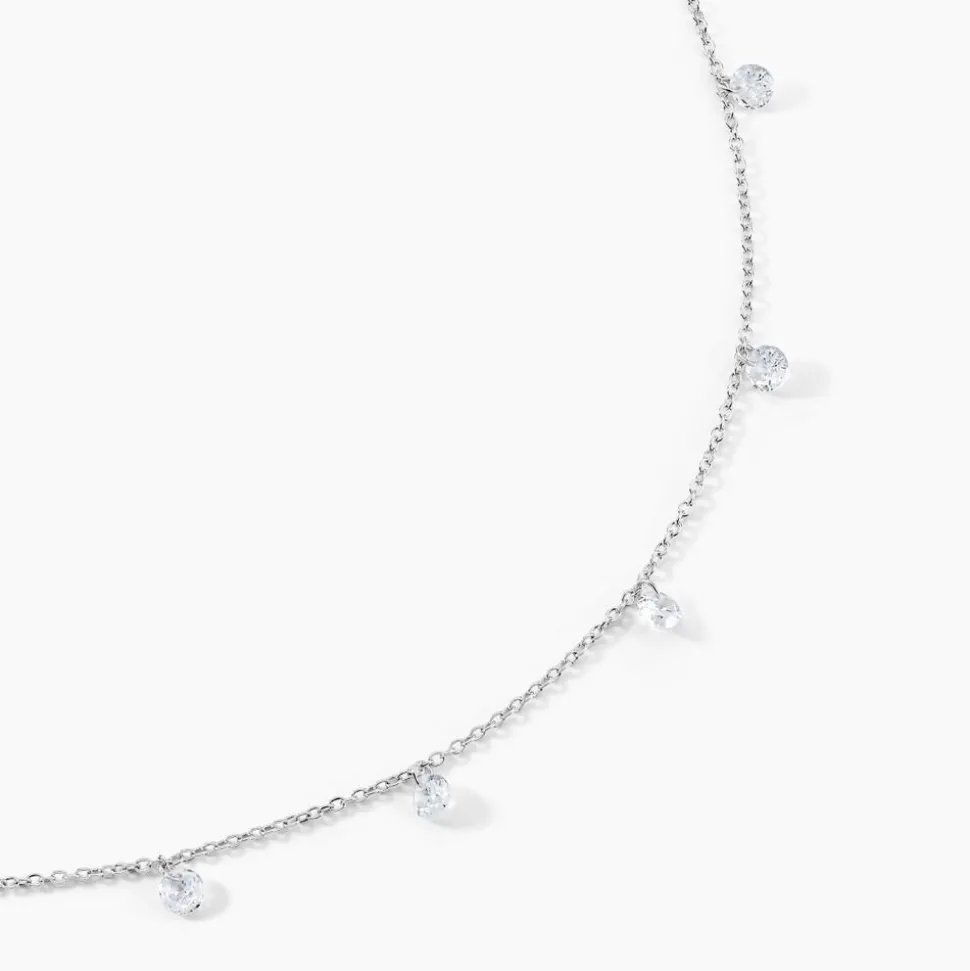 Collier Argent Collie Argent Blanc Oxyde