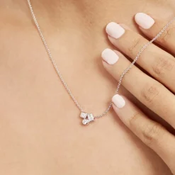 Collier Argent Duredle Oxydes De Zirconium