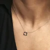 Marc Orian Colliers|Colliers Avec Pierres > Collier Arlina Or Blanc Saphir Et Diamant
