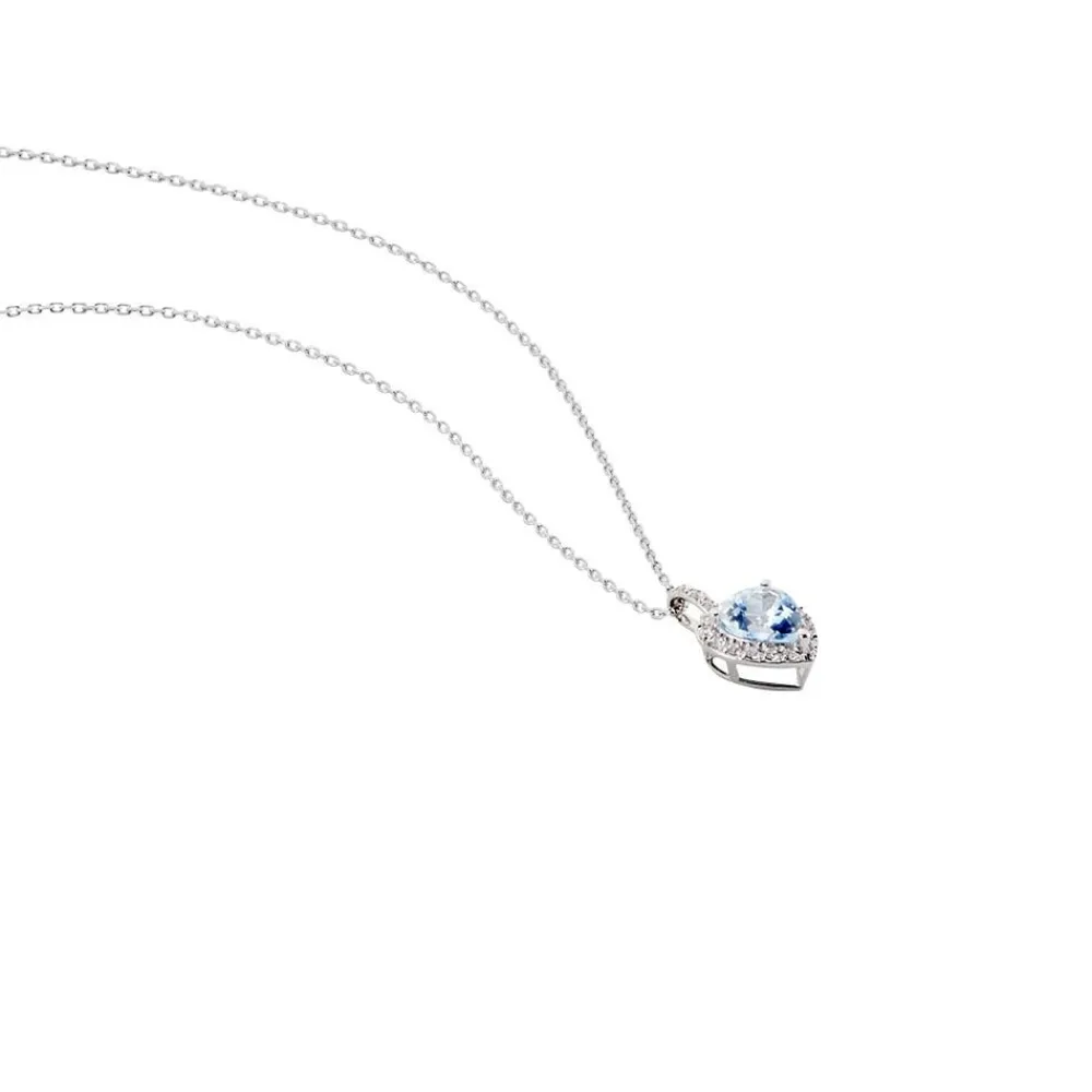 Marc Orian Colliers|Colliers Cœur > Collier Ashraf Or Blanc Topaze Et Oxyde