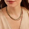 Collier Athena Acier Doré Malachite