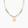 Collier Athena Acier Doré Turquoise Aventurine