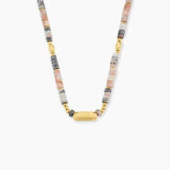 Collier Athena Acier Jaune Pierre De Synthese
