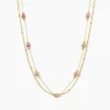 Collier Athena Acier Jaune Rhodochrosite