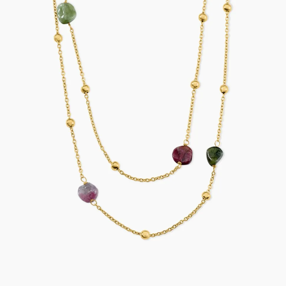 Collier Athena Acier Jaune Tourmaline