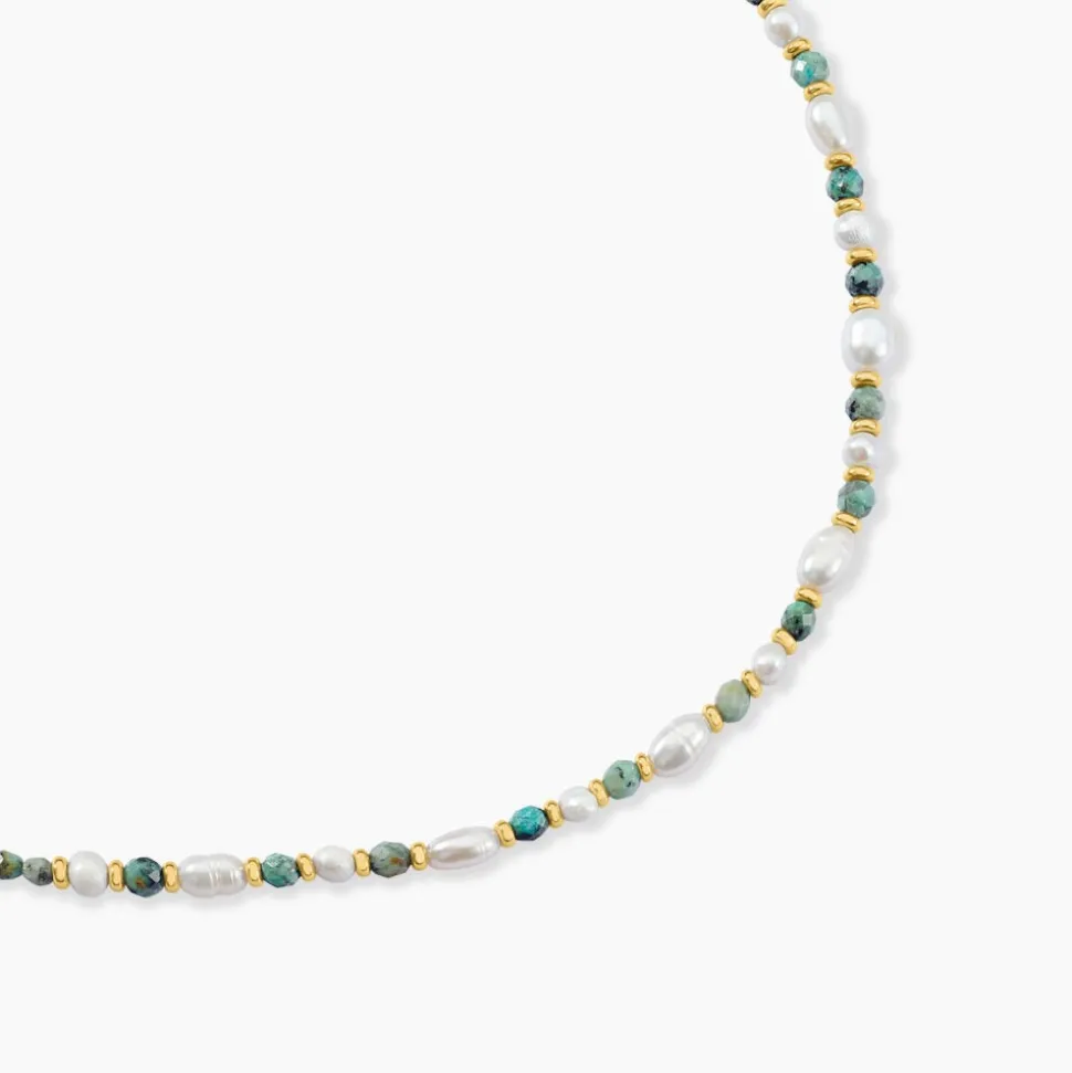 Collier Athena Acier Jaune Turquoise