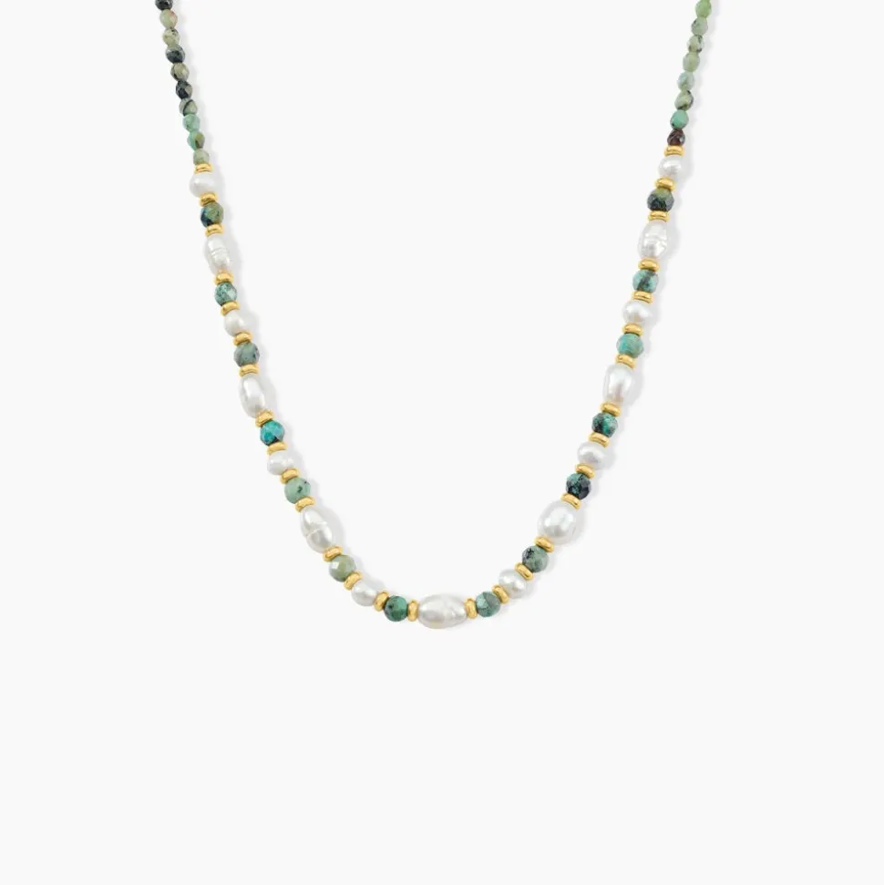 Collier Athena Acier Jaune Turquoise