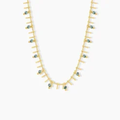 Collier Athena Acier Jaune Turquoise