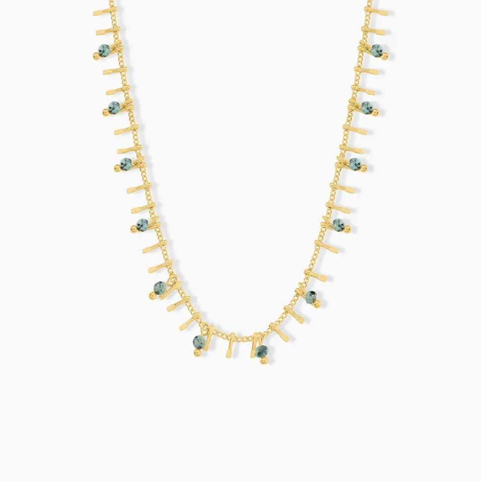 Collier Athena Acier Jaune Turquoise