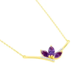 Marc Orian Colliers|Colliers Avec Pierres > Collier Augustina Or Jaune Amethyste Oxyde De Zirconium