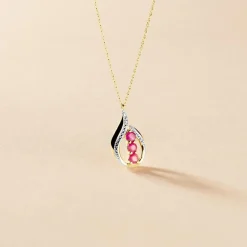 Marc Orian Colliers|Colliers Avec Pierres > Collier Aurora Or Jaune Rubis Et Diamant