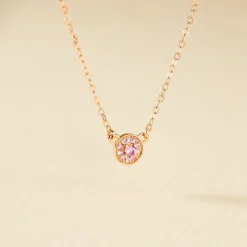 Collier Auxana Argent Rose Oxyde De Zirconium